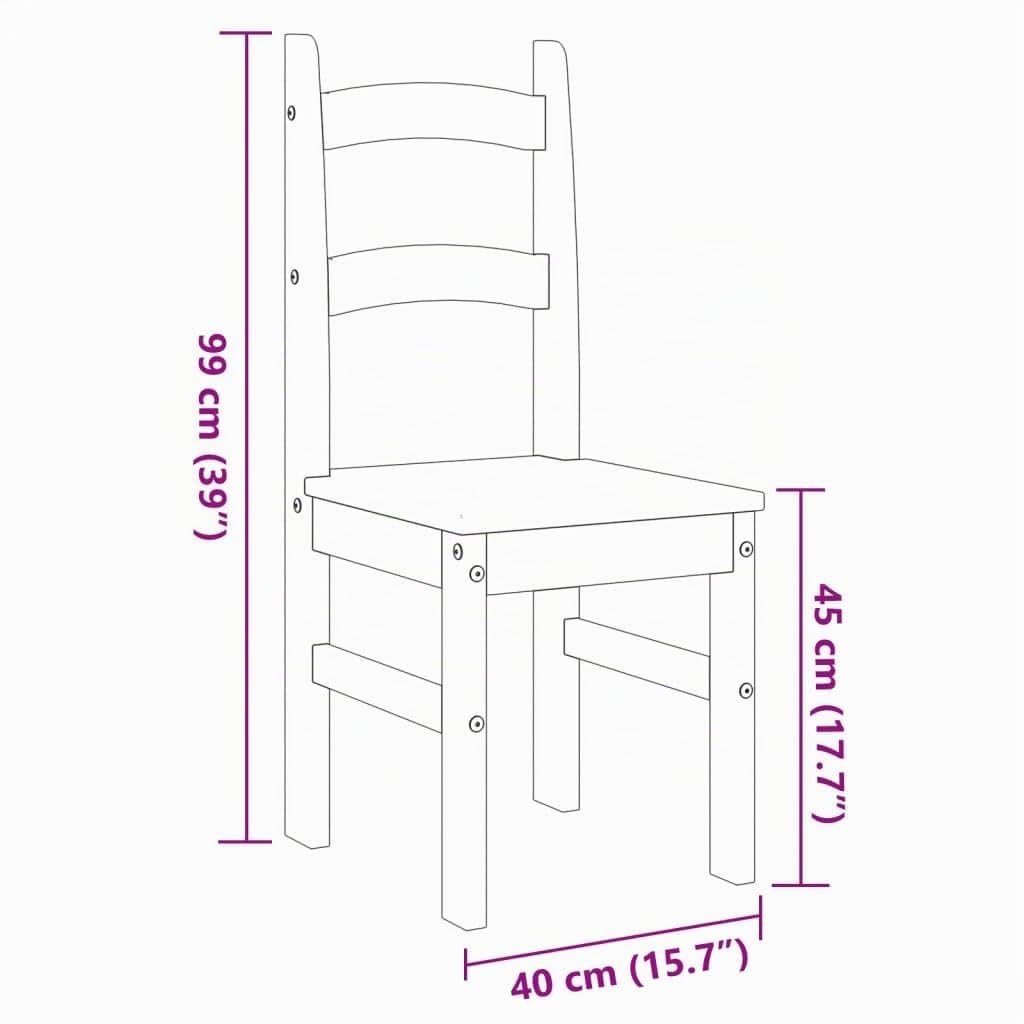 vidaXL Lot de 2 Chaises à Manger, Sièges à Dîner, Chaises de Repas, Meubles de Salle de Séjour Cuisine Maison Intérieur, Blanc Bois Massif de Pin