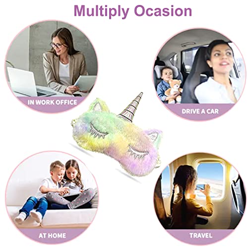 Kids Eye Mask For Sleeping, Cute Soft Plush Unicorn Sleep Eye Cover For Women Toddler, Funny Animal Eye Blindfold Sleep Eye Cover Shade For Kids Girls Car Travel #TOP5