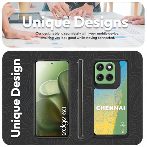 Image of KAPAVER GPS Edition Back Cover Case Compatible with Motorola Edge 60 (PC + TPU) (Chennai-Black)