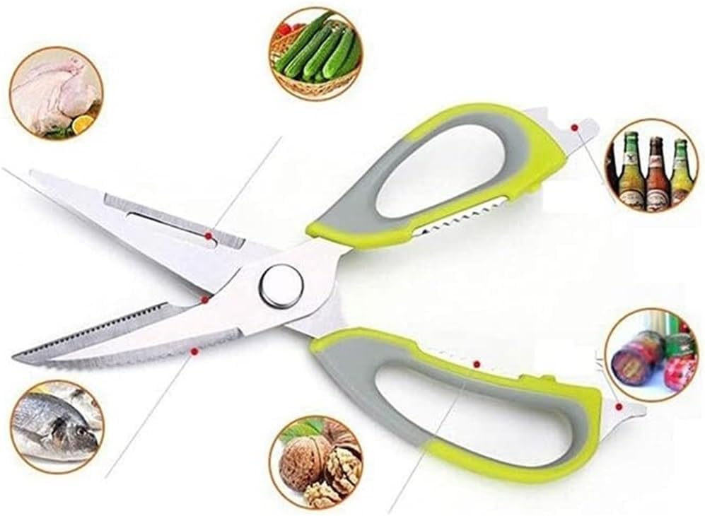 Kitchen Scissors, Stainless Steel Multi-functional Household Scissors, Suitable For Cutting Chicken Bones And Vegetables.