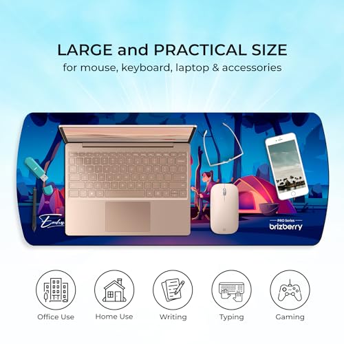 Image of Brizberry Extended Mouse Pad, Desk Mat, 740mm x 310mm x 3mm Large Printed Premium Anti Skid Rubber Base for Desktop Laptop Keyboard (DM Design 1)