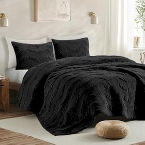 SHALALA Velvet Quilt Set King Size,Ultra Soft Luxury Lightweight Summer Velvet Comforter Set, Oversized Bedspread Coverlet with 2 Shams Geometries Pattern,for All Season(Black,King)