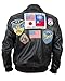 Chaqueta de piel de Classyak, diseño Top Gun, para hombre Negro Sheep...