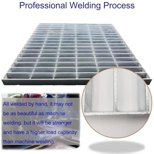 Image of Galvanized Steel Drain Grate, Driveway Channel Cover 24x24 in