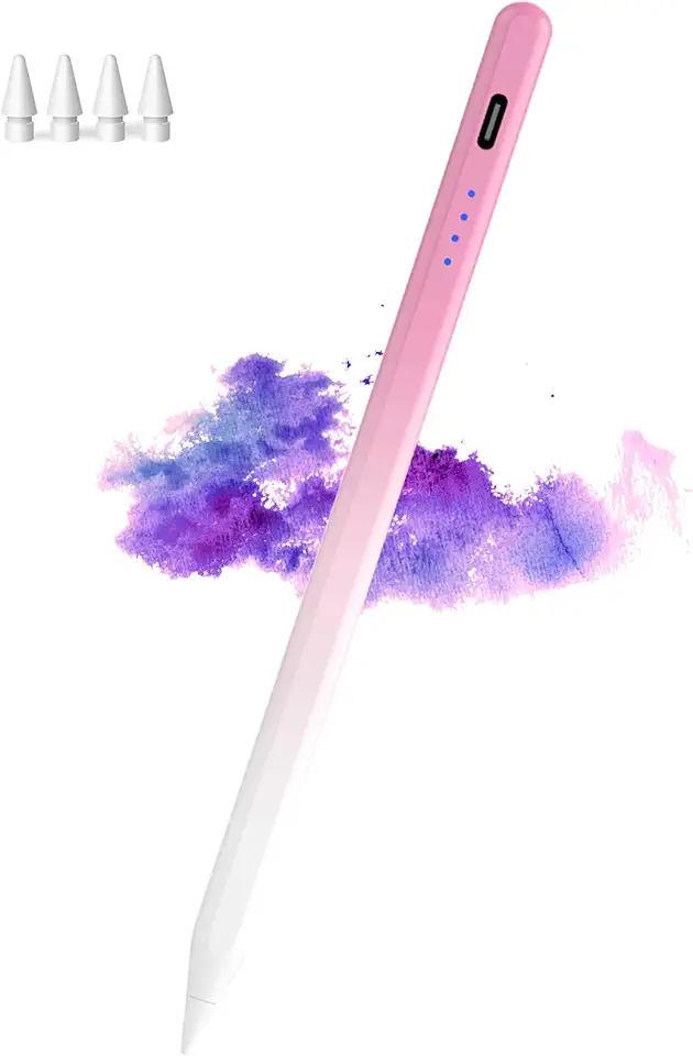 Caneta Stylus para iPad (2018-2025), Pad Pencil 10ª geração com rejeição de palma, lápis digital ativo compatível com Apple iPad 6/7/8/9/10/A16, Pro 27.9 cm/32.8 cm/33.0 cm/M4, Mini 5/6, Air 3/4/5/M2