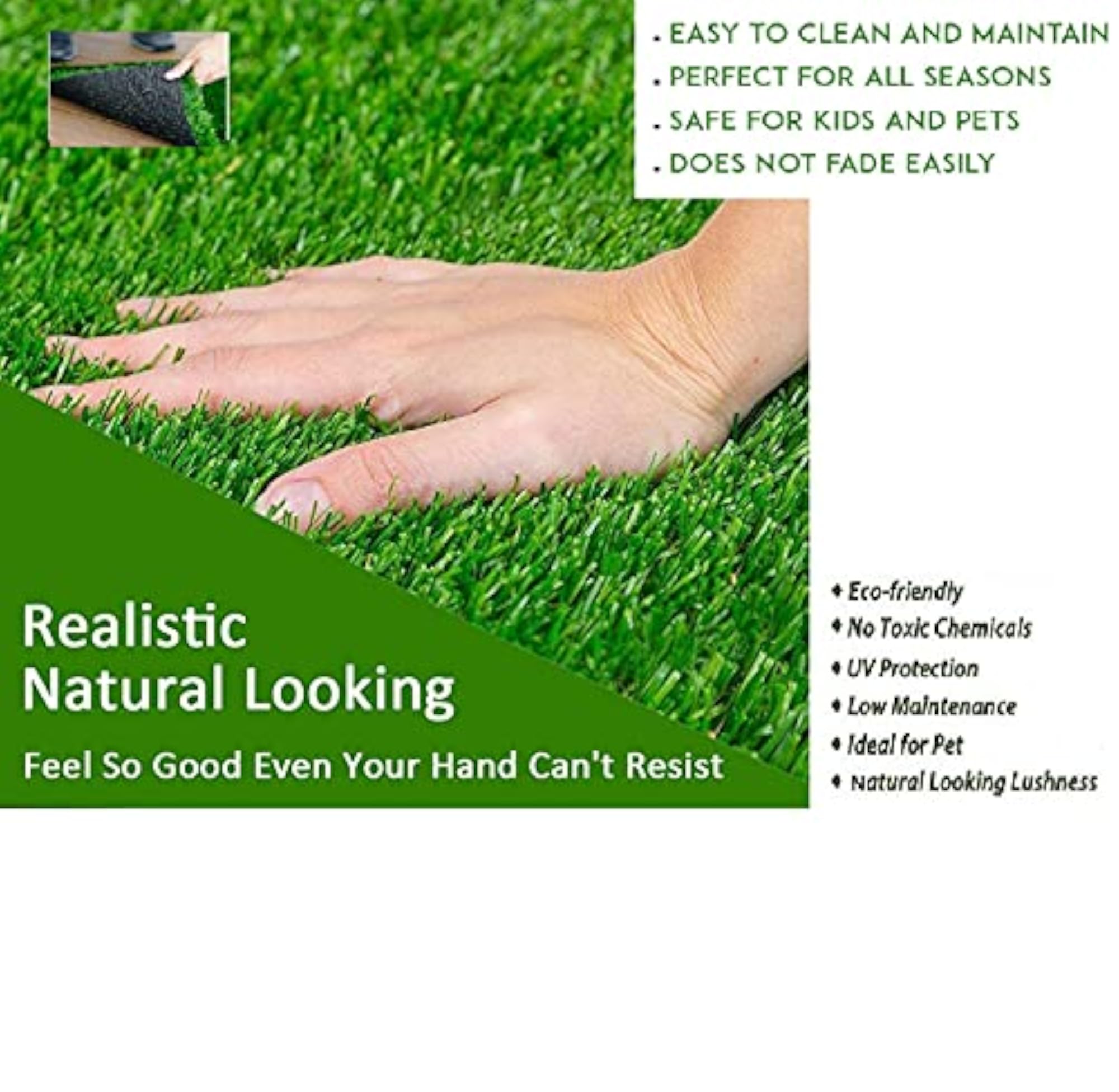 Artificial Grass Carpet Mat for Balcony, 6.5 x 3 Feet