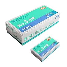 Desktop Staples No.3-1M 24/6, Galvanised, Silver, 1/4" x 1/2", 10000PCS 10 Boxes, 50/Stick, 1000/Box, General-Purpose, Compatible with Most Desktop Staplers