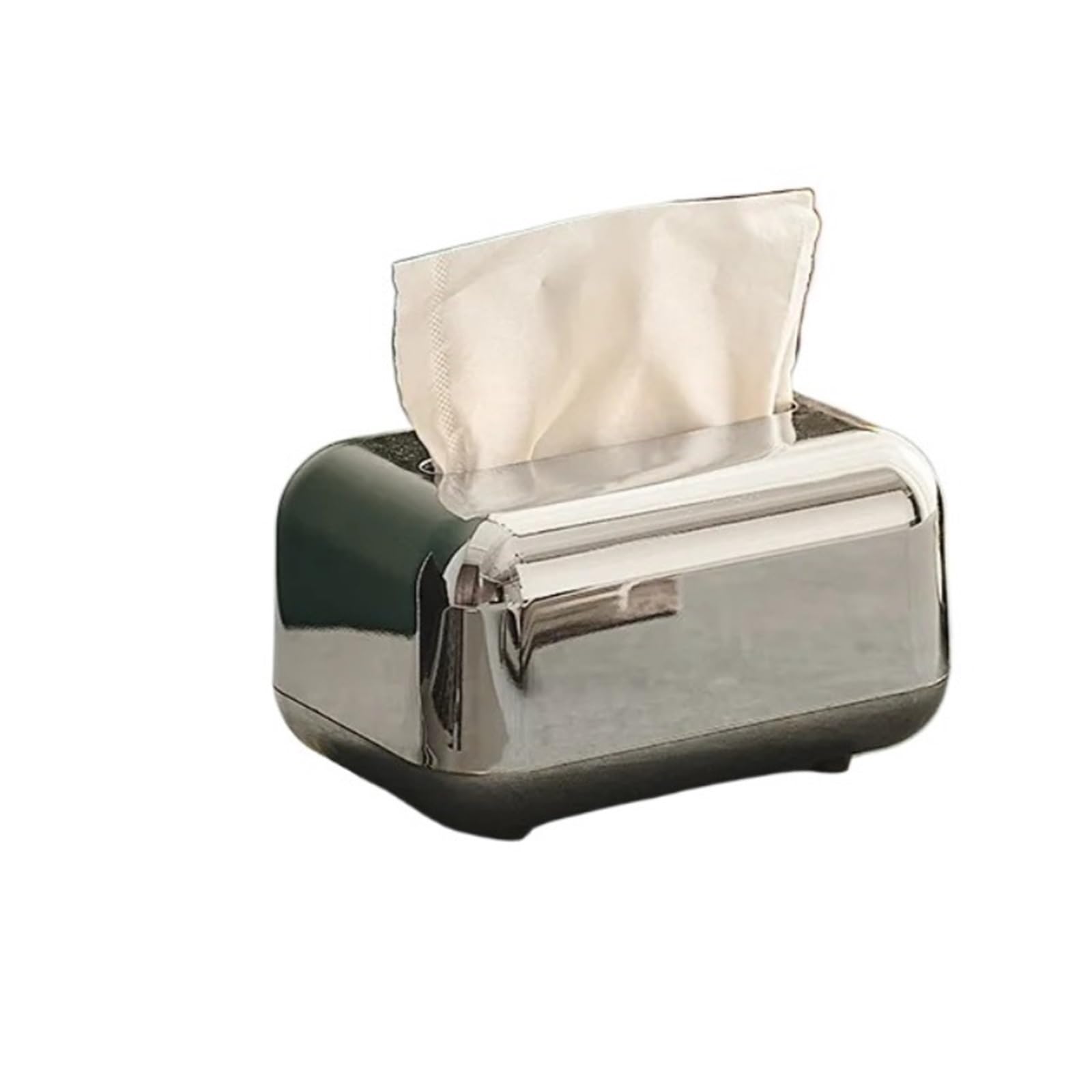 Tissue Box Tissue Boxes Storage Napkin Holder Paper Case Organizer Ornament Desktop Kitchen Box(SILVER)