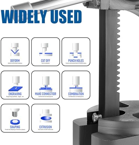 3 Ton Arbor Press - Manual Tool for Stamping, Bending, Forming - 12" Max Height, Heavy-Duty Cast Iron Construction, Ideal for Metalworking and DIY Projects