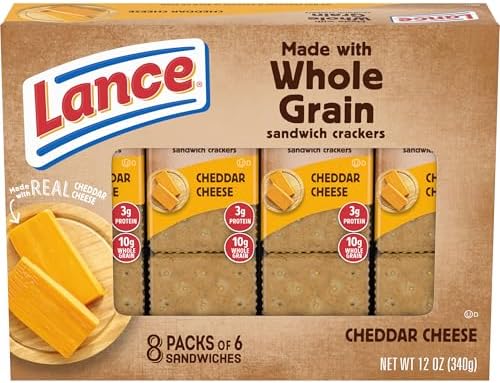 Lance Made with Whole Grain Cheddar Cheese Sandwich Crackers, 8 Count 1.5 Oz