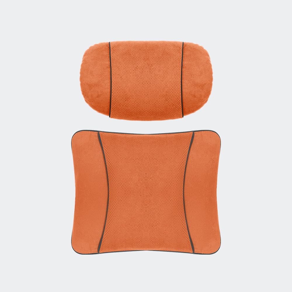 Car Seat Headrest Lumbar Support Pillow Set for Chevrolet Malibu 2024, Multifunction Cushion Transformable Into Blanket Suede Touch Perforated Surface,E