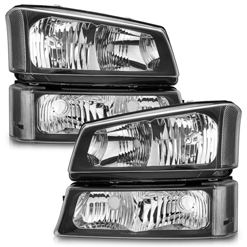 Image of WEELMOTO Halogen Headlights Assembly for 2003-2007 Chevy Silverado