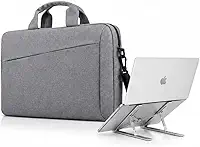 Kit Capa para Notebook + Suporte Ergonômico em Alumínio | 7 Níveis Ajustáveis | Proteção Resistente à Água | Ideal para Home Office, Trabalho e Estudos | Marca Midas® (CINZA)