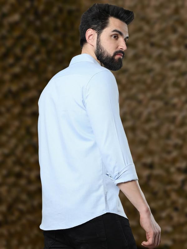 Image of Pinkmint Men's Solid Shirt | Soft Cotton Blend | Casual Shirt | Plain | Full Sleeve - Regular Fit (Combo Pack of 3 | Available in Plus Size)