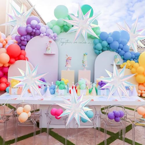 Ballon étoile irisé résistant de 66 cm pour éviter les décors dégonflés