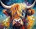 Generisch Malen Nach Zahlen Erwachsene,Paint by Numbers Adult,Cheerful Painting,Diy Handgemalt Kreativ Bastelset f&uuml;r Geschenk Heimdekoration (Scottish Highland Cow)