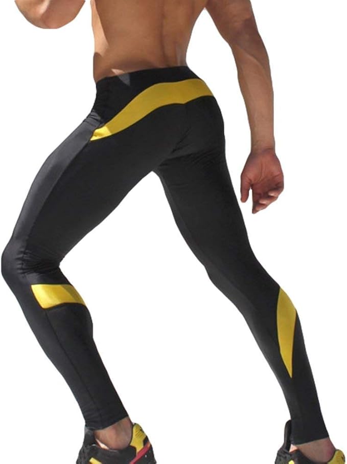 BoBoLily Men's Sports Leggings Quick Dry Running Pants Basketball Gym