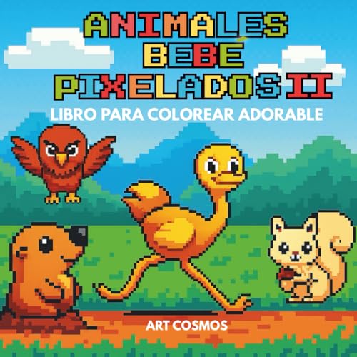 Animales bebe pixelados II: Libro para colorear adorable