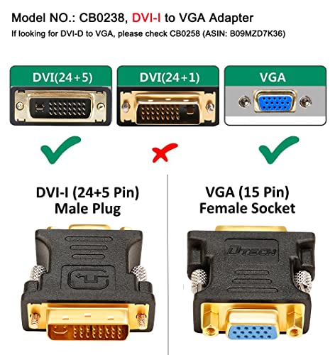 Dtech 8541676448 Dvi Male To Vga Female Adapter Dvi-I 24+5 Port Converter thumb #2