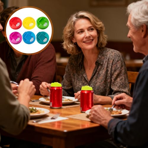 6 Stück Dosenverschluss Getränkedosen, Wiederverwendbare Kunststoffabdeckungen, Kunststoff Getränkedosen Deckel für Cola Bier Soda, Camping Picknicks und den täglichen Gebrauch