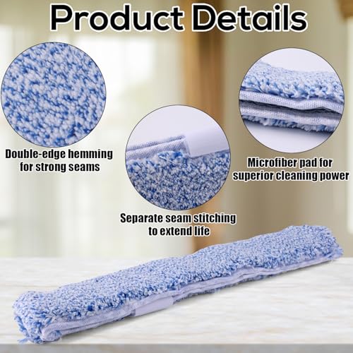 Image of 6pcs Microfiber Window Cleaning Refill, 35cm /14in Reusable & Washable Squeegee Cloth Sleeve Compatible with MR.SIGA Window Glass Cleaning Tools Home and Office