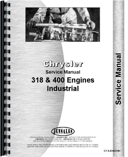 Chrysler 318 and 400 Engine Service Manual Cover Page by Jensales