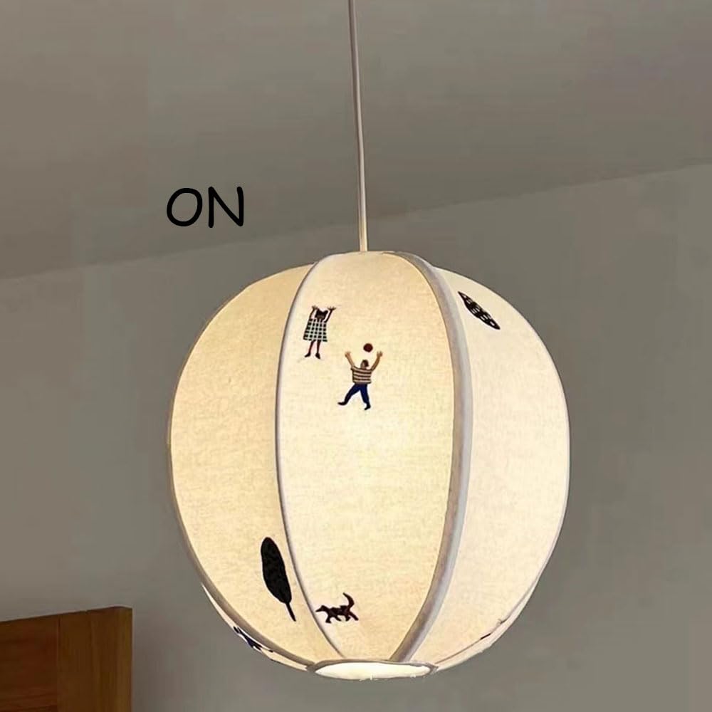 Duński design lampka nocna do pokoju dziecięcego lampka nocna z tkaniny lnianej i bawełnianej haftowana restauracja