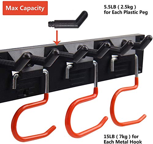 Image of SKAL Tool Holder Garden Tool Rack Shelves Organiser Tool Organiser for Home & Garage Wall Mount 64 Inch