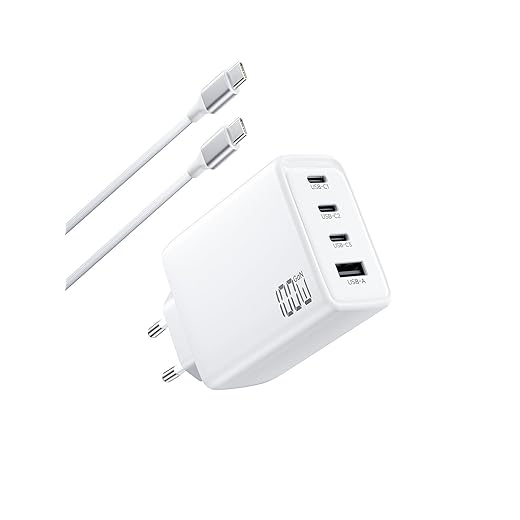 Cargador 100W USB C 4 Puertos GAN Cargador USB C Carga Rapida para Ordenador Portátil con 2M Cable Tipo-C 100W para MacBook Pro/Air, para Galaxy S25/S24/S23, para Phone 17/16/15/Pad Pro