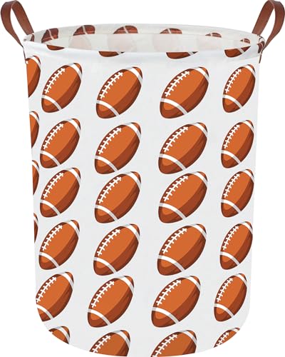 Image of CLOCOR Kids Laundry Basket,Waterproof Nursery Hamper for Baby Boy,Football Storage Baskets for Boys Bedroom,Kids Toys Storage Bin,Room Decor,Gift Basket（Rugby