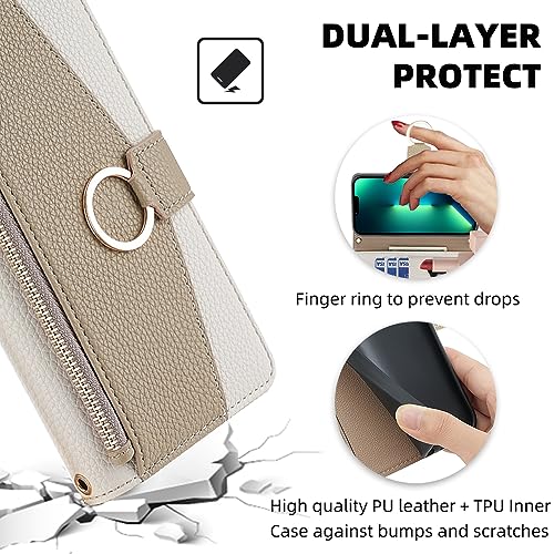 Étui portefeuille Samsung S22 Plus抗震防摔带挂绳屏幕保护膜一体化外壳