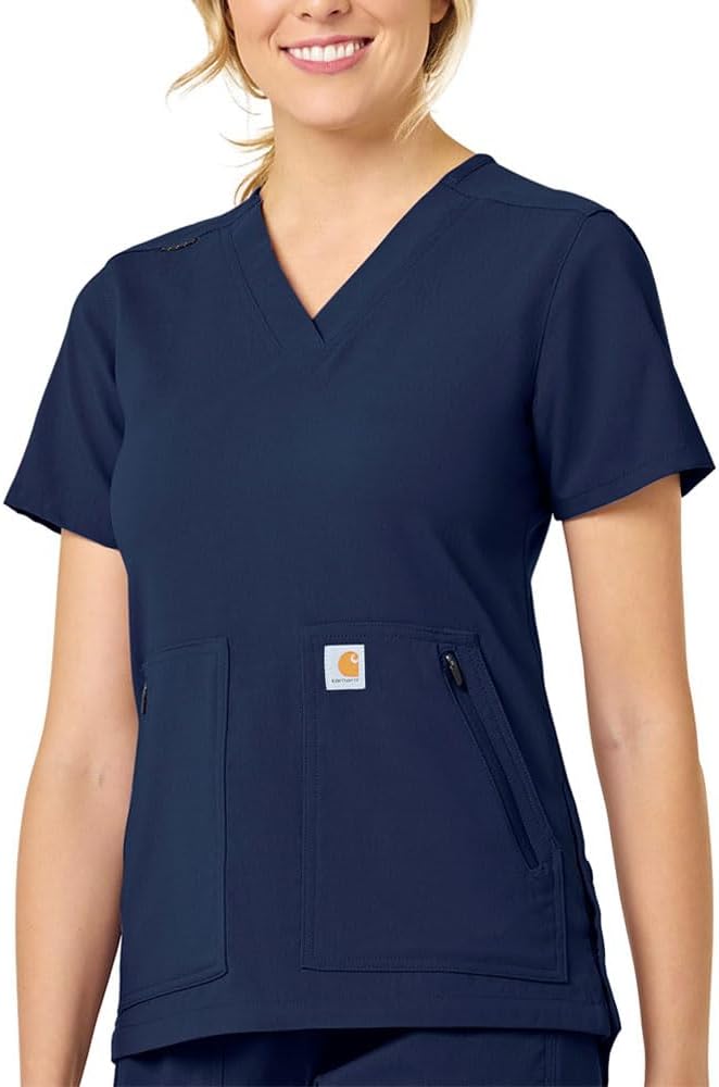 Carhartt Scrubs C12237 Women's Rugged Flex® Modern Fit 4-Pocket V-Neck - Image 2