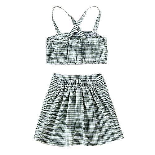 Image of Hopscotch Polyester Girls Checkered Blouse And Skirt Set