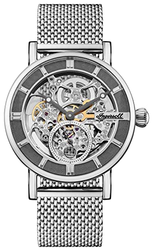 Ingersoll The Herald Herren-Automatikuhr, 40 mm, mit skelettiertem Zifferblatt und Edelstahlarmband I00405B