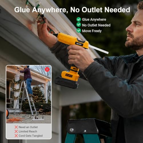 Image of Upgraded Cordless Hot Glue Gun Compatible with DeWalt 20V Battery Digital