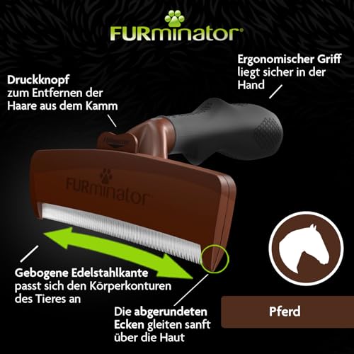 FURminator deShedding-Tool Pferd - Pferdebürste / Pferdestriegel zur gründlichen Entfernung der Unterwolle - Verbessertes Design Unisex