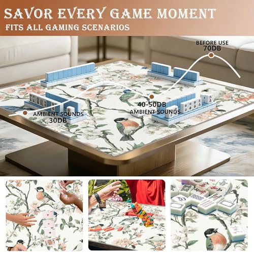 Tapete para Mahjong 33x33 pulgadas Blanco/Naranja miniatura 4