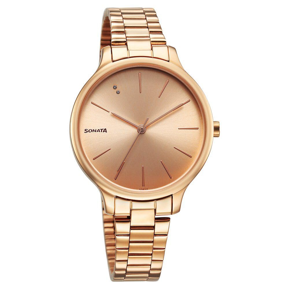 Sonata Blush Quartz Analog Rose Gold dial Stainless Steel Strap Watch for Women-87050WM08 (B0CRHQQ7BM) Amazon Price History, Amazon Price Tracker