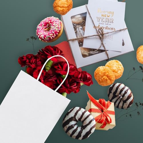 image for METRONIC Kraft Paper Gift Bags with Handles 5.25x3.75x8 Inch 600 Pcs |