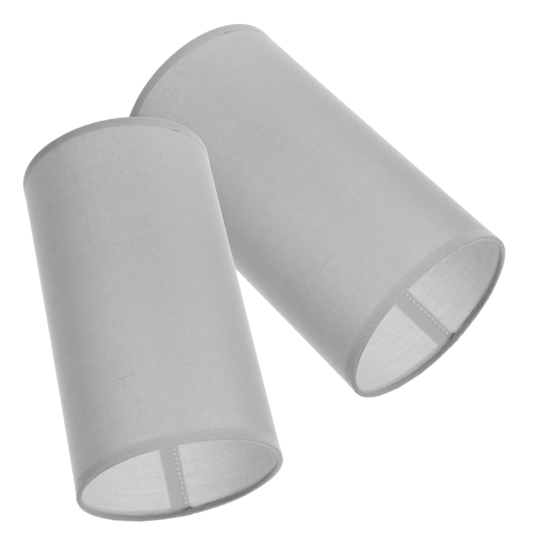 Ciieeo 2pcs Grey Lampshade Cylinder Cloth Lamp Shades for Table Lamps Eye Protection and Easy Usage, for Living Room and Dining Room Light Accessories