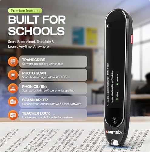 Image of Scanmarker Max Reading Pen - Designed for Classroom Support with Phonics Assistance, Lock Function and Assistive Web App
