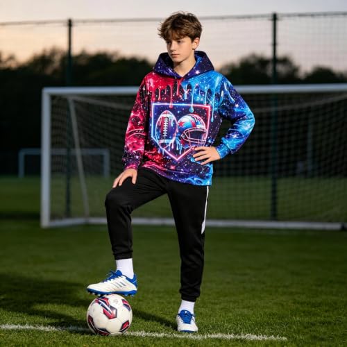 Image of Belovecol Boys Hoodies 3D Printed Hooded Sweatshirts with Pocket for 6-16Y