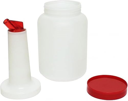 Vista 18 de Juego de 3 recipientes de botellas de plástico para verter jugos de frutas y licor, 2 cuartos de galón para verter jugos de plástico para bares