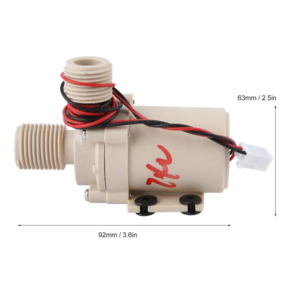 Jectse 24V Wasserpumpe, 24V 8L/min Zirkulationswasserpumpe, Bürstenloser Motor, Solar Heiß-/Kühlwasserpumpe für Wasserzirkulationssystem, Kühlsystem, Solarthermieanlage