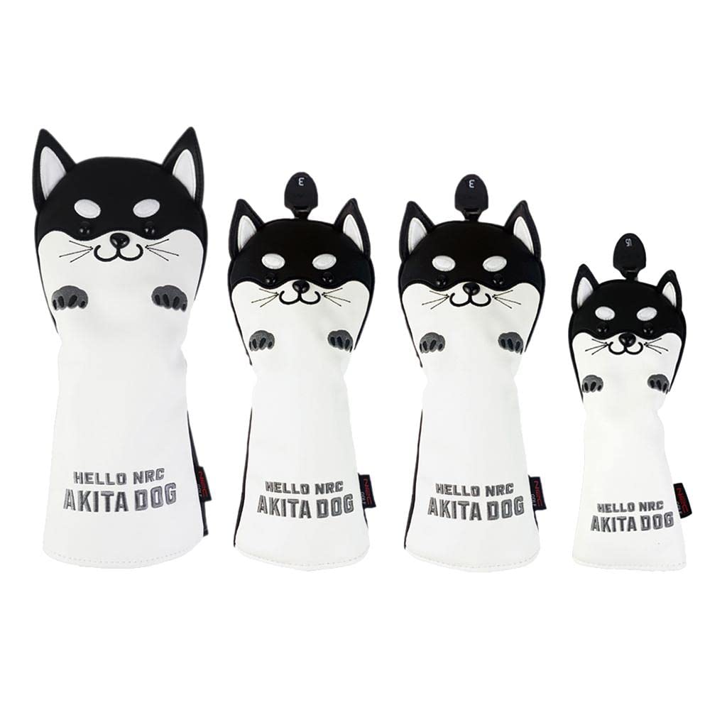 Amazon.co.jp: T TOOYFUL 4個/セット ゴルフヘッドカバー 秋田犬 