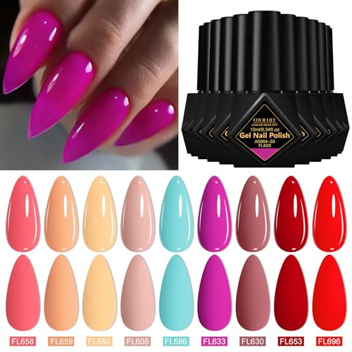 Set de esmalte de uñas gel nude 12 piezas 9 colores miniatura 4