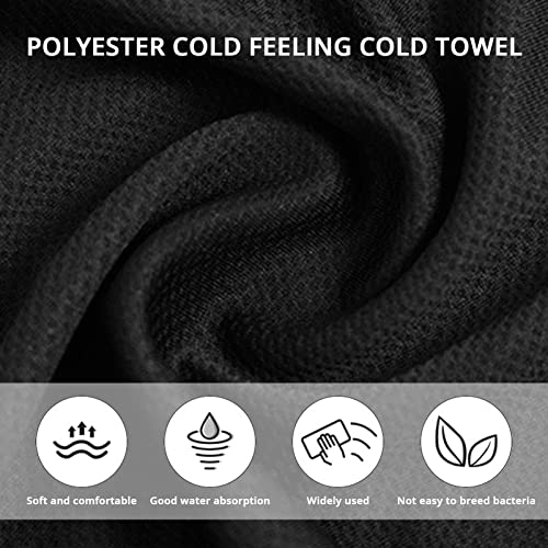 Jawflew Cooling Towel, Ice Towel For Neck, Microfiber Cool Towel, Soft Breathable Chilly Towel For Yoga, Sport, Running, Gym, Workout, Camping & More Activities (Black) #TOP2