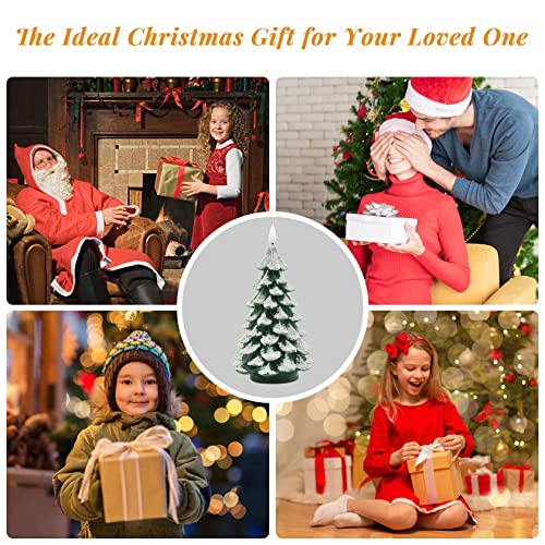 Image of PChero Christmas Tree LED Candle with Remote Timer, 4.13x7.9 Inch | Real Wax, Battery Operated, Pillar Candle, Flameless Flickering, for Xmas Eve Holiday Home Party Room House Decor