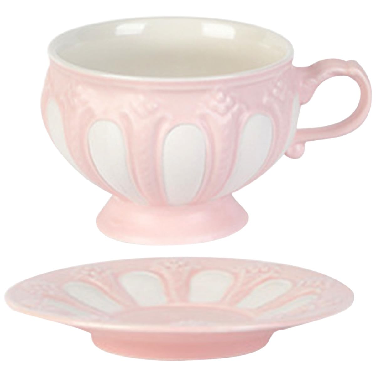 Teetasse und Untertasse Satz 1 Satz aus Keramik in Rosa, Europäisch