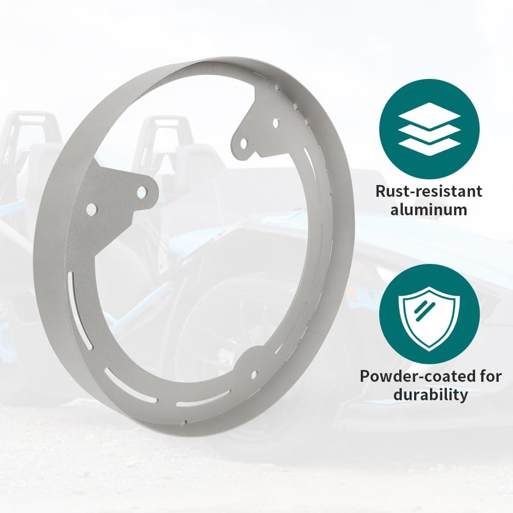 motoparty for Polaris Slingshot Wheel Rings DYI Kit for LED's RAW Aluminum Powdercoated (Gray,3 PCS)